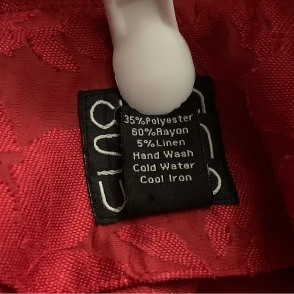 Clara Sun Woo Red Sheer Floral Two Button Blazer Jacket Size Large 3/4 Sleeve - Picture 7 of 10